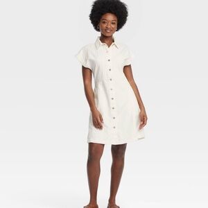 Universal Thread White Button-Down Dress
